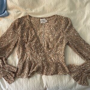 Princess Polly Brown Patterned Blouse